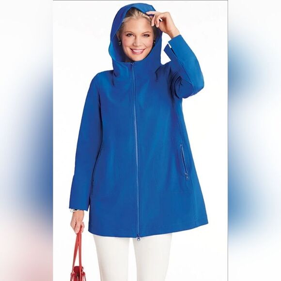 Active Nylon Michelle Blue Raincoat. Size M - Picture 1 of 11